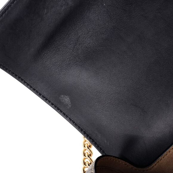 Gucci Padlock Bamboo Shoulder Bag GG Coated Canvas Small Brown - Picture 7 of 8